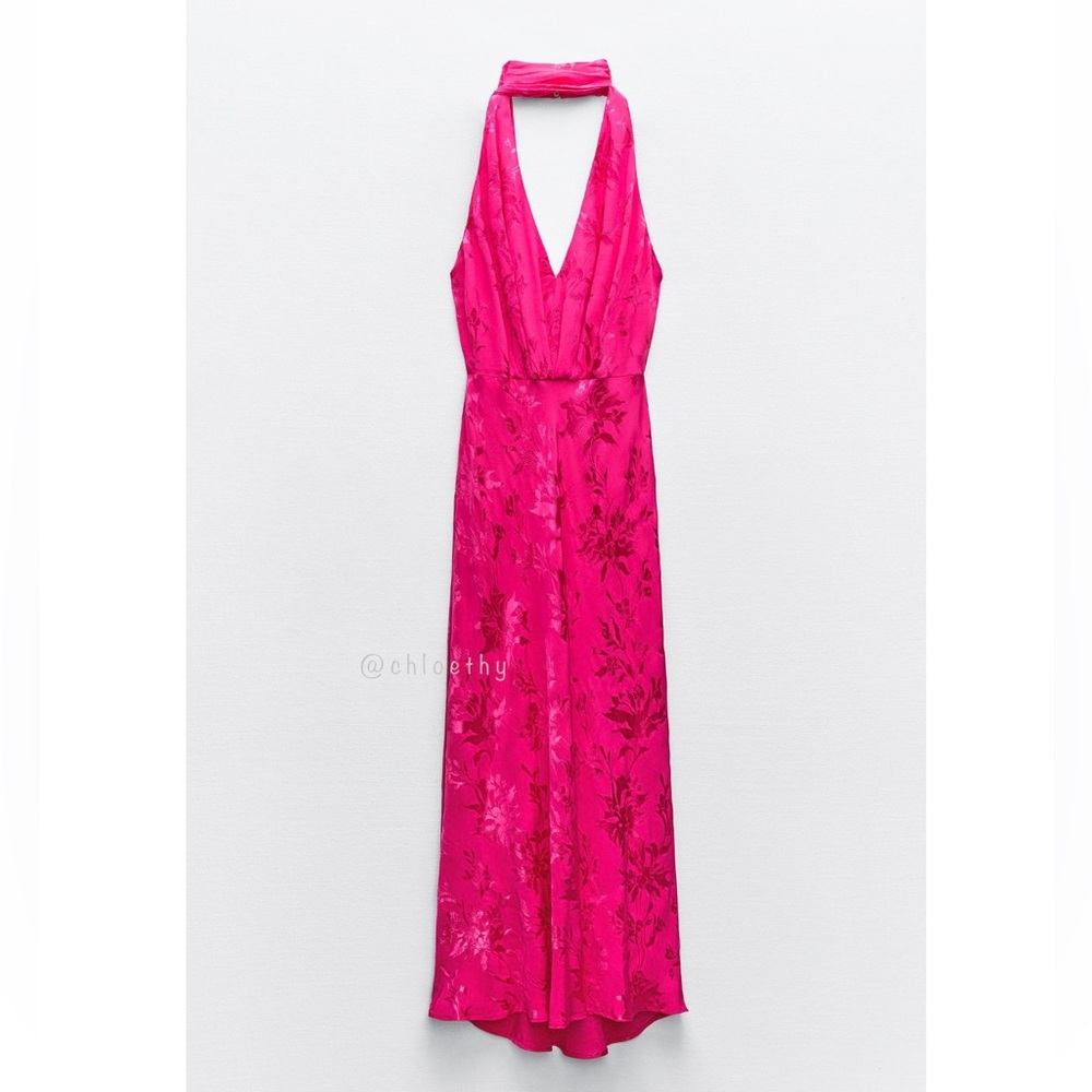 Zara Pink Floral Midi Dress